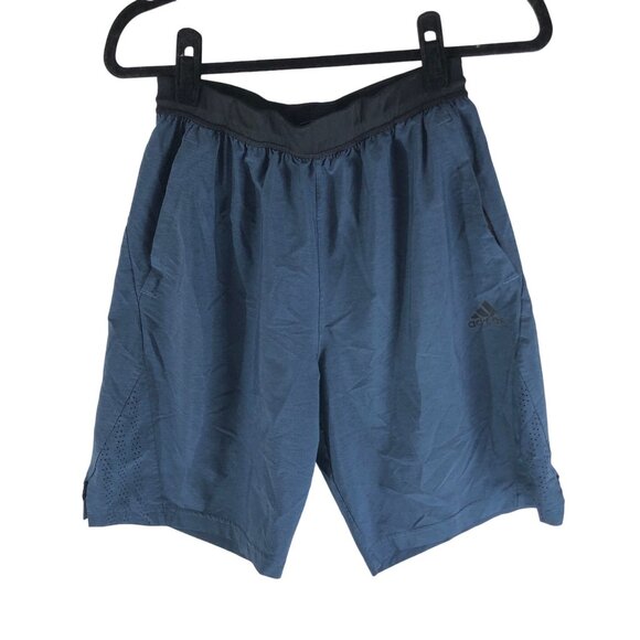 Adidas Mens Axis Heathered 2.0 Stretch Athletic Shorts Blue Size M - Picture 1 of 5